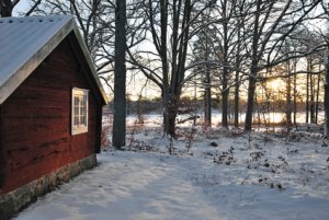 Talvinen mökki Talvinen mökki