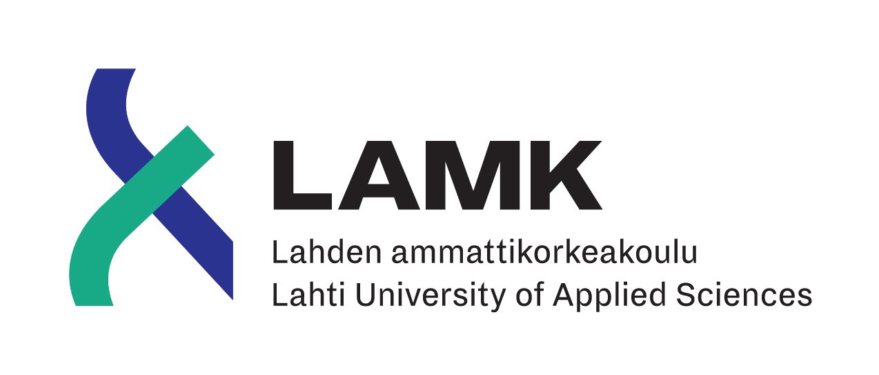 Logo, jossa lukee LAMK, Lahden ammattikorkeakoulu, Lahti University of Applied Sciences.